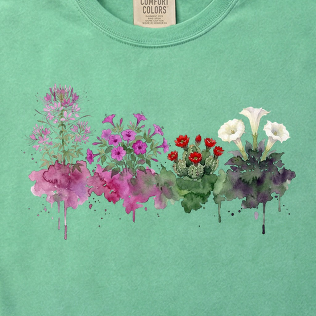 Watercolor Canyonlands Wildflowers Cotton T-Shirt