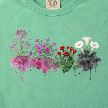 Watercolor Canyonlands Wildflowers Cotton T-Shirt