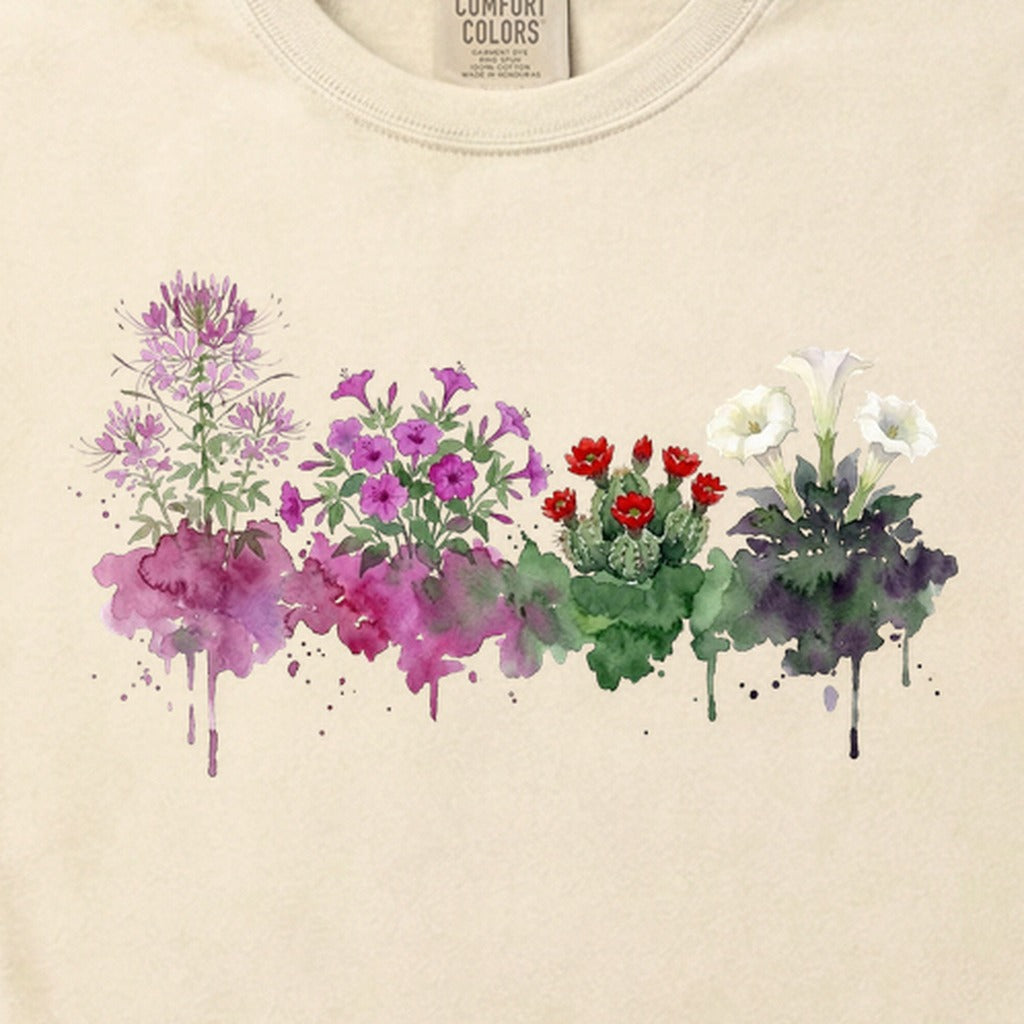 Watercolor Canyonlands Wildflowers Cotton T-Shirt