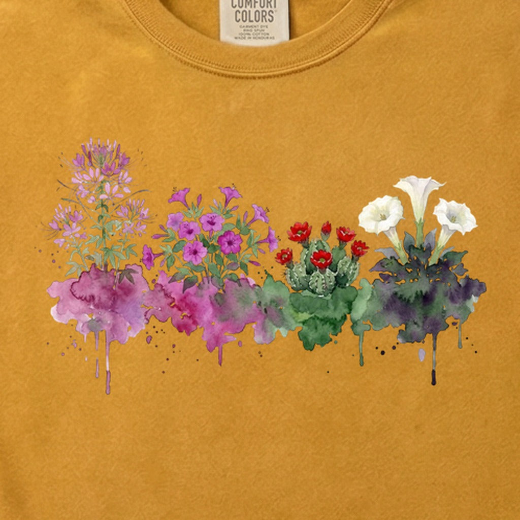Watercolor Canyonlands Wildflowers Cotton T-Shirt
