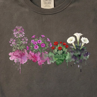 Watercolor Canyonlands Wildflowers Cotton T-Shirt