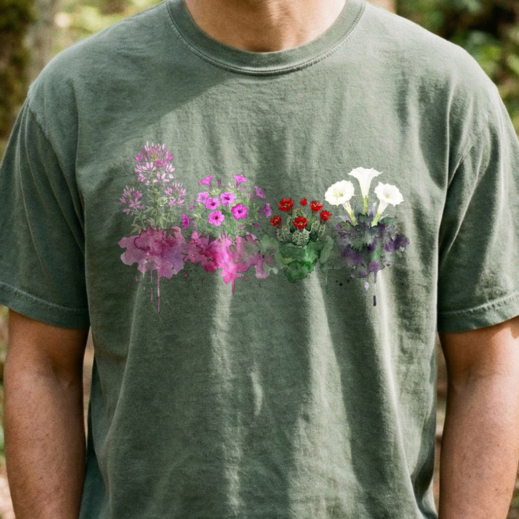 Watercolor Canyonlands Wildflowers Cotton T-Shirt