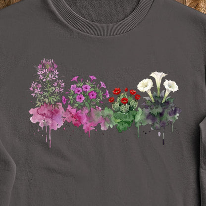 Watercolor Canyonlands Wildflowers Crewneck Sweatshirt