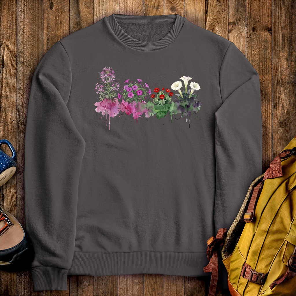 Watercolor Canyonlands Wildflowers Crewneck Sweatshirt