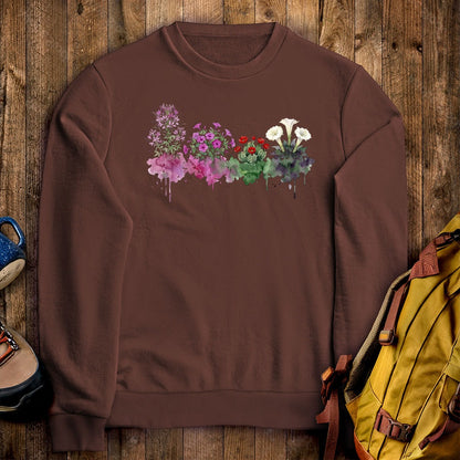 Watercolor Canyonlands Wildflowers Crewneck Sweatshirt