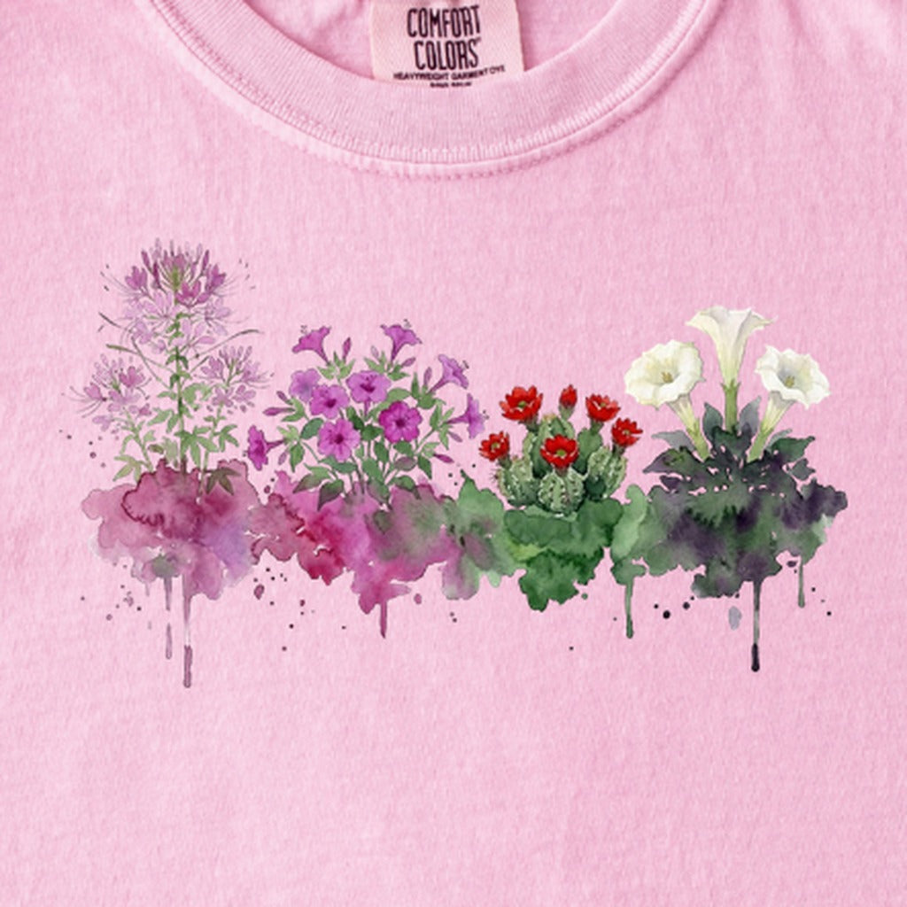 Watercolor Canyonlands Wildflowers Kids Cotton T-Shirt