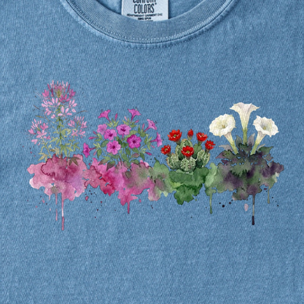 Watercolor Canyonlands Wildflowers Kids Cotton T-Shirt