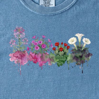 Watercolor Canyonlands Wildflowers Kids Cotton T-Shirt