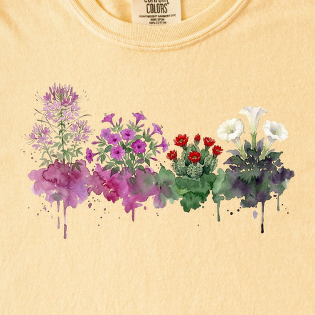 Watercolor Canyonlands Wildflowers Kids Cotton T-Shirt