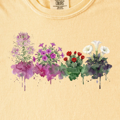 Watercolor Canyonlands Wildflowers Kids Cotton T-Shirt