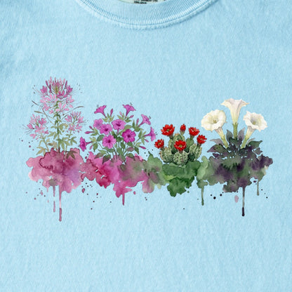 Watercolor Canyonlands Wildflowers Kids Cotton T-Shirt