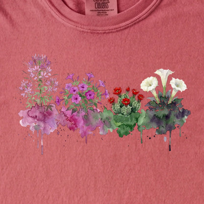 Watercolor Canyonlands Wildflowers Kids Cotton T-Shirt