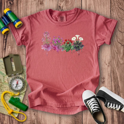 Watercolor Canyonlands Wildflowers Kids Cotton T-Shirt