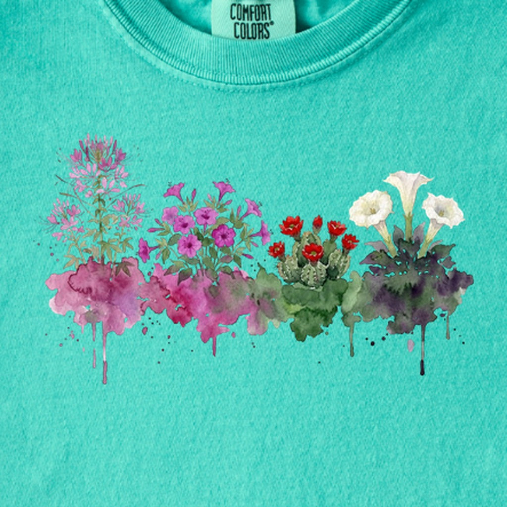 Watercolor Canyonlands Wildflowers Kids Cotton T-Shirt