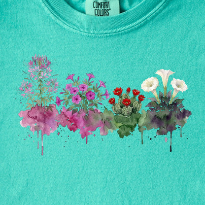 Watercolor Canyonlands Wildflowers Kids Cotton T-Shirt