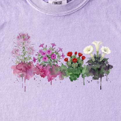 Watercolor Canyonlands Wildflowers Kids Cotton T-Shirt