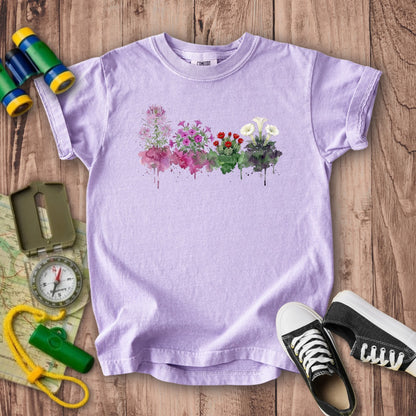 Watercolor Canyonlands Wildflowers Kids Cotton T-Shirt