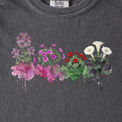 Watercolor Canyonlands Wildflowers Kids Cotton T-Shirt