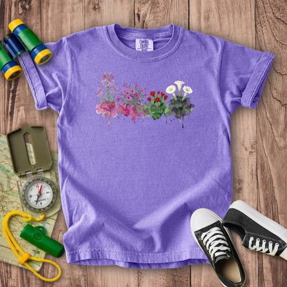 Watercolor Canyonlands Wildflowers Kids Cotton T-Shirt