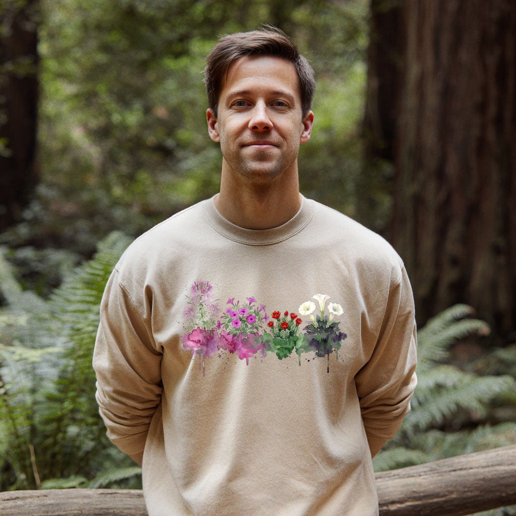 Watercolor Canyonlands Wildflowers Crewneck Sweatshirt