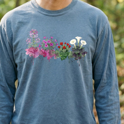 Watercolor Canyonlands Wildflowers Premium Long Sleeve