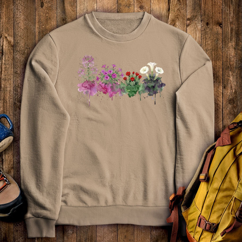 Watercolor Canyonlands Wildflowers Crewneck Sweatshirt