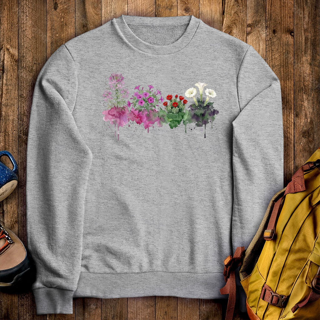 Watercolor Canyonlands Wildflowers Crewneck Sweatshirt