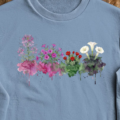 Watercolor Canyonlands Wildflowers Crewneck Sweatshirt