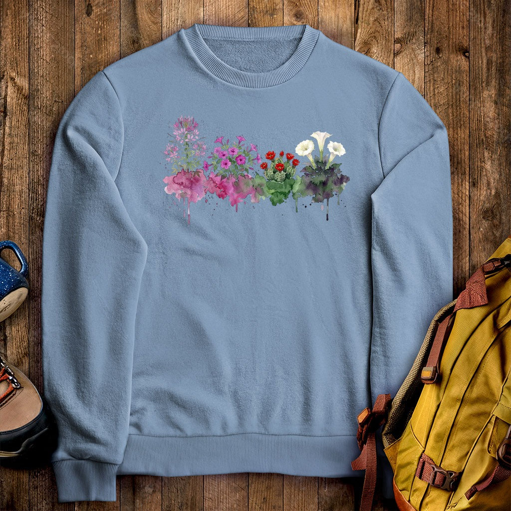 Watercolor Canyonlands Wildflowers Crewneck Sweatshirt