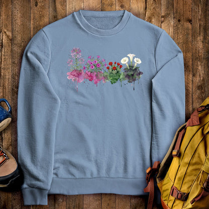 Watercolor Canyonlands Wildflowers Crewneck Sweatshirt