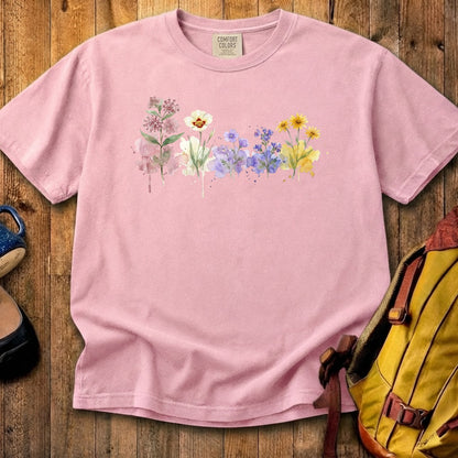 Watercolor Capitol Reef Wildflowers Cotton T-Shirt