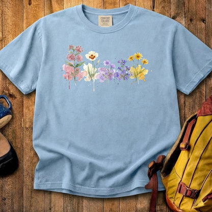 Watercolor Capitol Reef Wildflowers Cotton T-Shirt