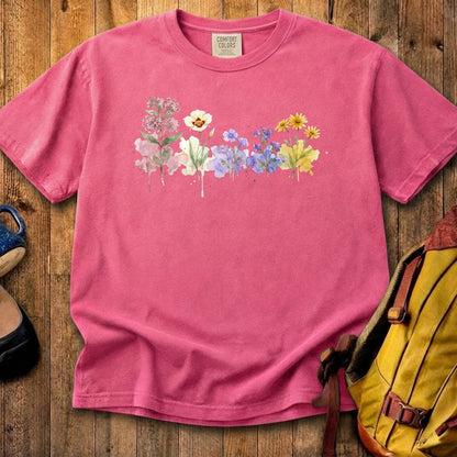 Watercolor Capitol Reef Wildflowers Cotton T-Shirt