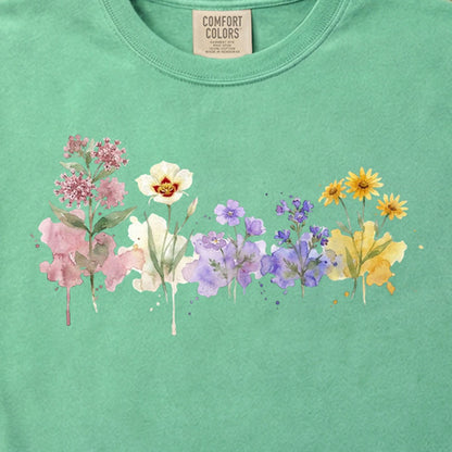 Watercolor Capitol Reef Wildflowers Cotton T-Shirt