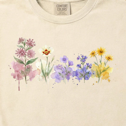 Watercolor Capitol Reef Wildflowers Cotton T-Shirt