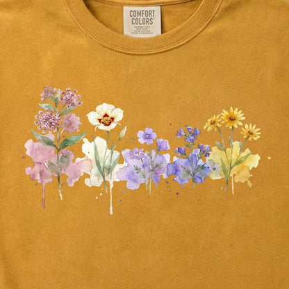 Watercolor Capitol Reef Wildflowers Cotton T-Shirt