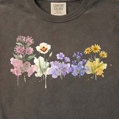 Watercolor Capitol Reef Wildflowers Cotton T-Shirt