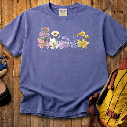 Watercolor Capitol Reef Wildflowers Cotton T-Shirt