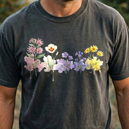 Watercolor Capitol Reef Wildflowers Cotton T-Shirt
