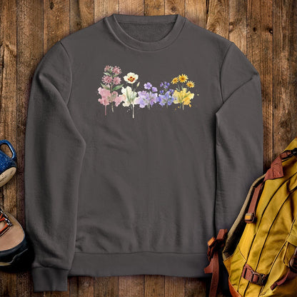 Watercolor Capitol Reef Wildflowers Crewneck Sweatshirt