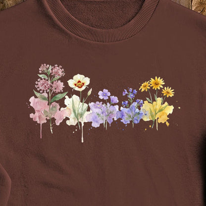 Watercolor Capitol Reef Wildflowers Crewneck Sweatshirt