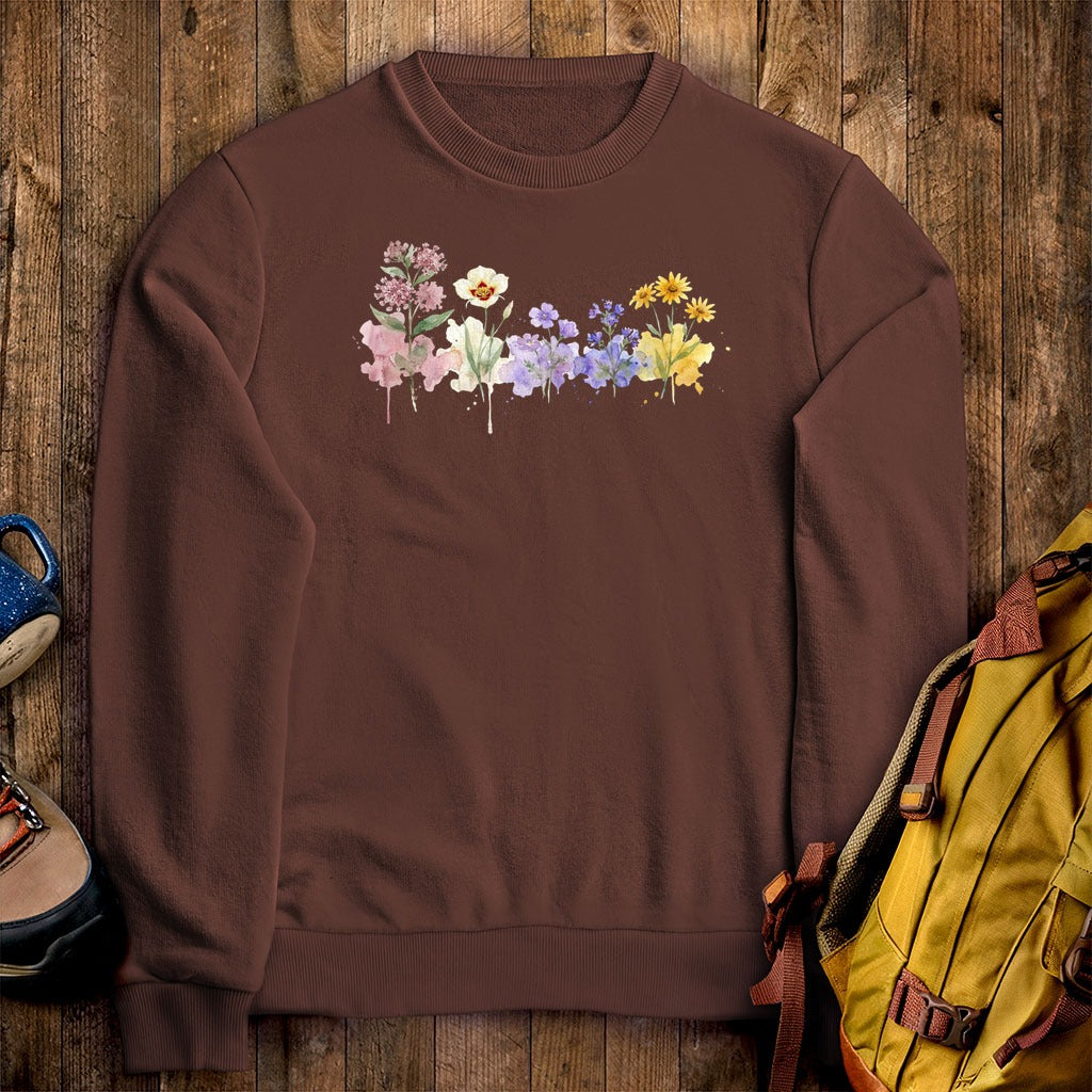 Watercolor Capitol Reef Wildflowers Crewneck Sweatshirt