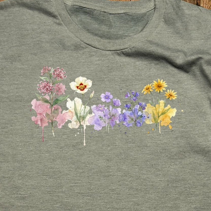 Watercolor Capitol Reef Wildflowers T-Shirt