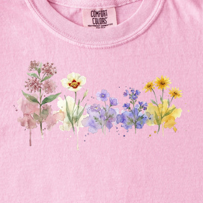 Watercolor Capitol Reef Wildflowers Kids Cotton T-Shirt
