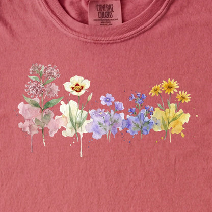 Watercolor Capitol Reef Wildflowers Kids Cotton T-Shirt