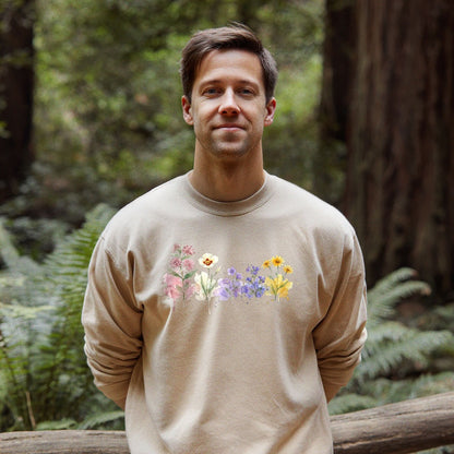 Watercolor Capitol Reef Wildflowers Crewneck Sweatshirt