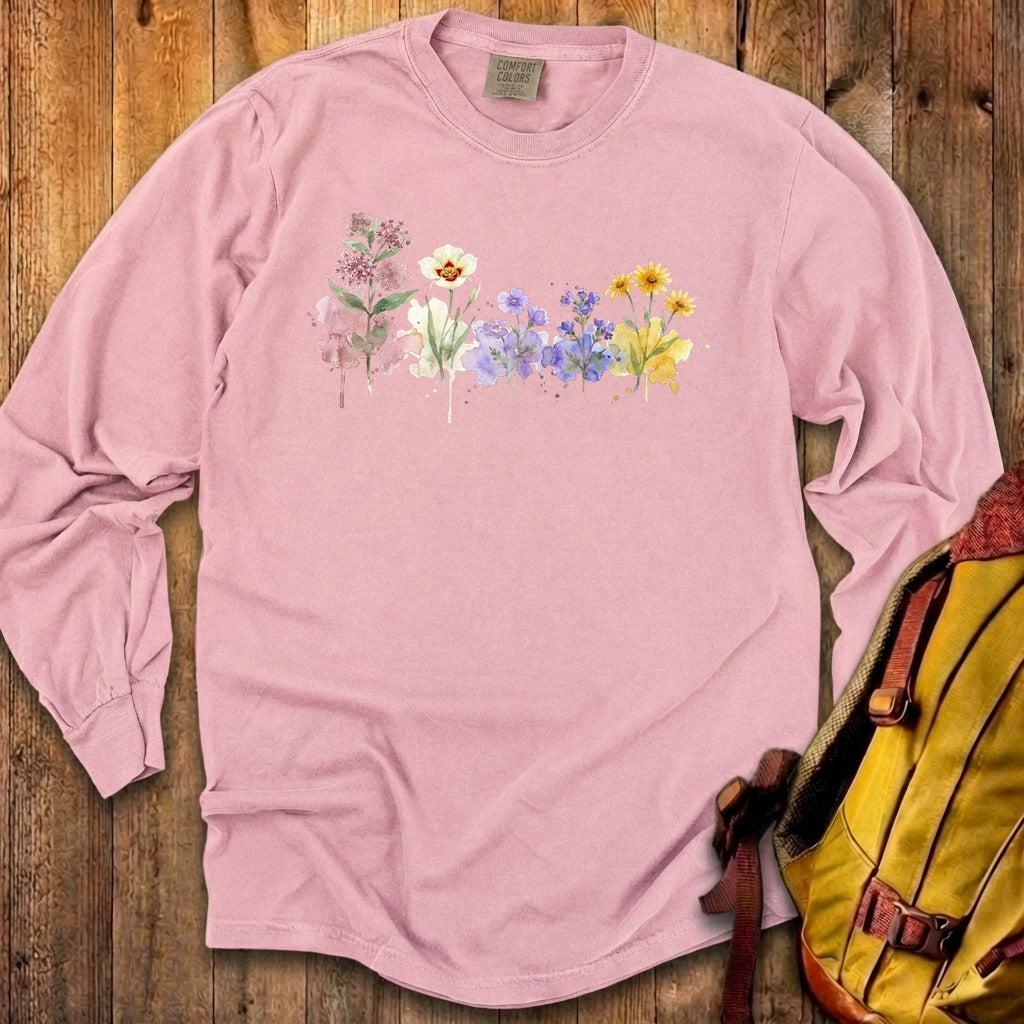 Watercolor Capitol Reef Wildflowers Premium Long Sleeve