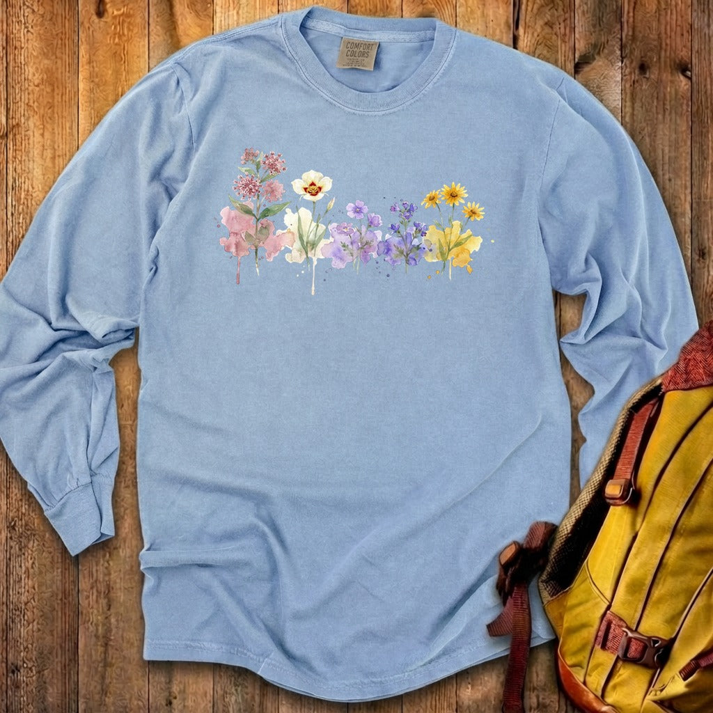 Watercolor Capitol Reef Wildflowers Premium Long Sleeve