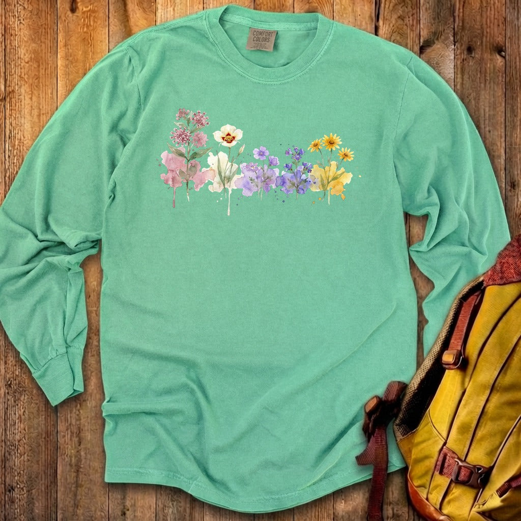Watercolor Capitol Reef Wildflowers Premium Long Sleeve