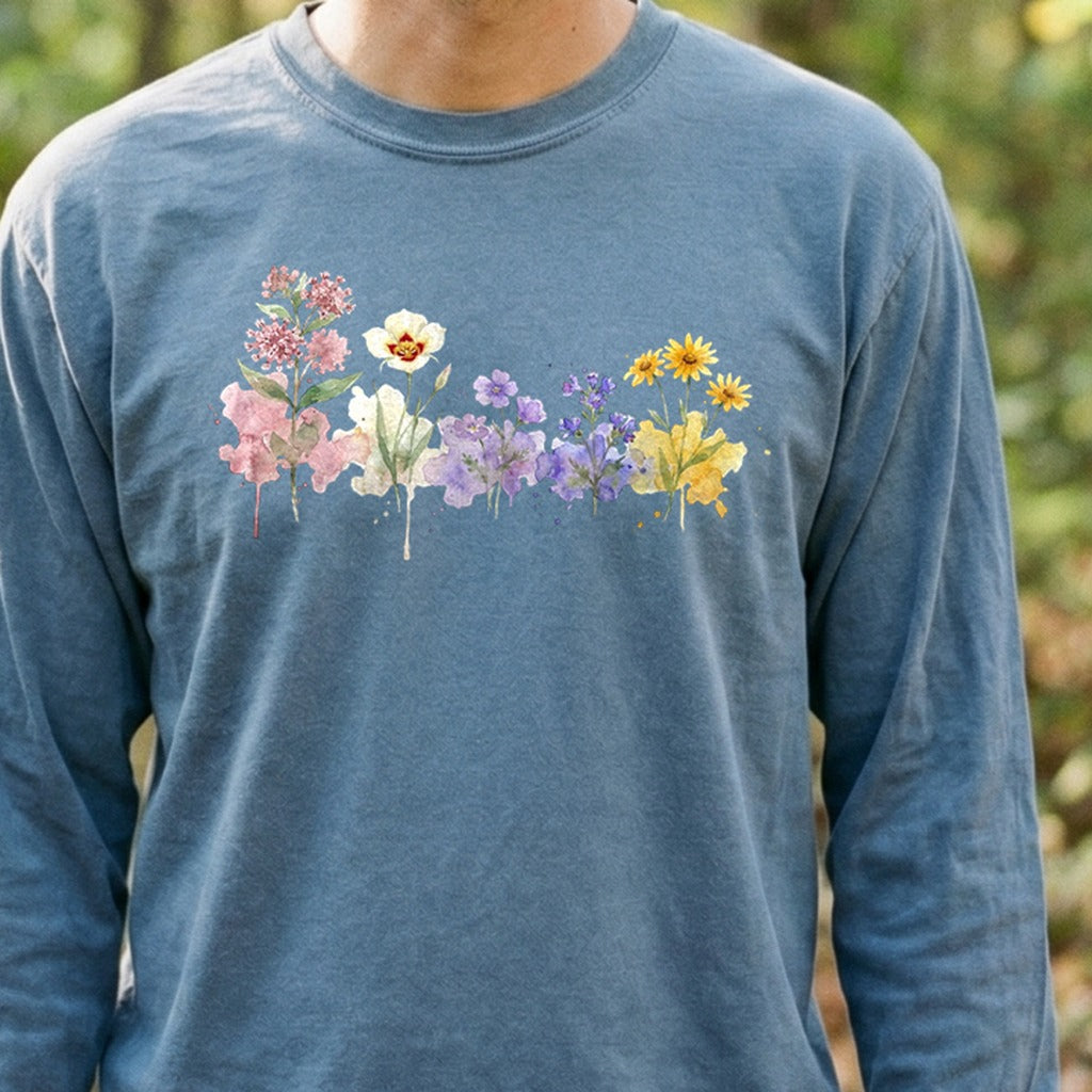 Watercolor Capitol Reef Wildflowers Premium Long Sleeve